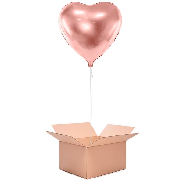 Ballon cadeau coeur rose gold - livraison d'un ballon gonflé d'hélium