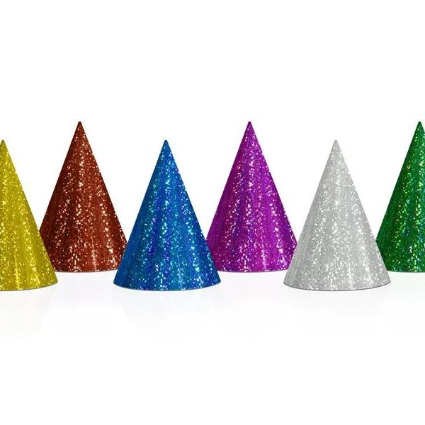 CONE HATS PARTY MIX HOLOGRAPHIC X20