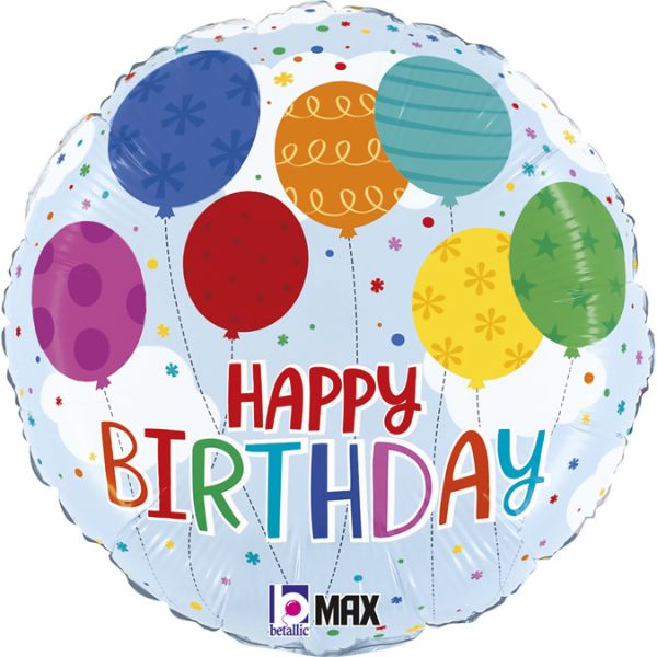 Ballon Mylar Étoile - Happy Birthday - Noir & Or 40cm : Ballons