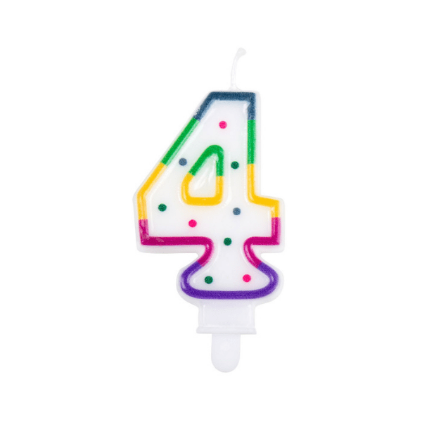 6CM NUMBER 4 BIRTHDAY CANDLE