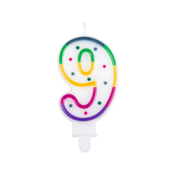 6CM NUMBER 9 BIRTHDAY CANDLE