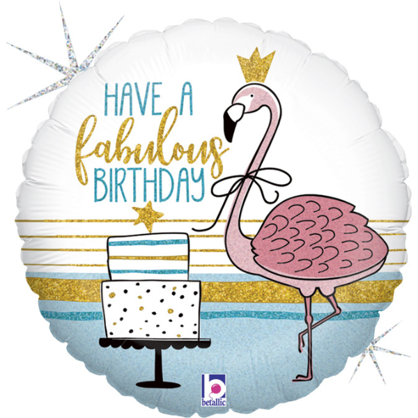 ballon birthday flamant rose 