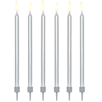 SILVER CANDLES 12.5CM X12 