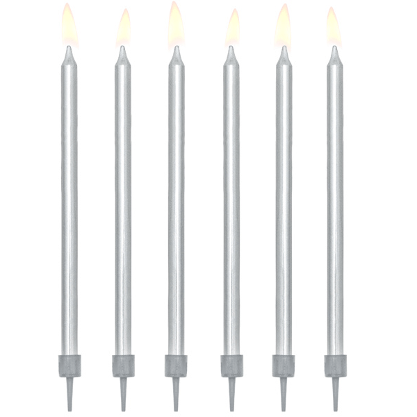 SILVER CANDLES 12.5CM X12 