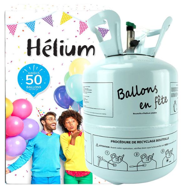 BOUTEILLE D'HÉLIUM POUR ENVIRON 50 BALLONS DE 23CM