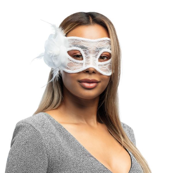 MASQUE VENITIEN DENTELLE BLANC