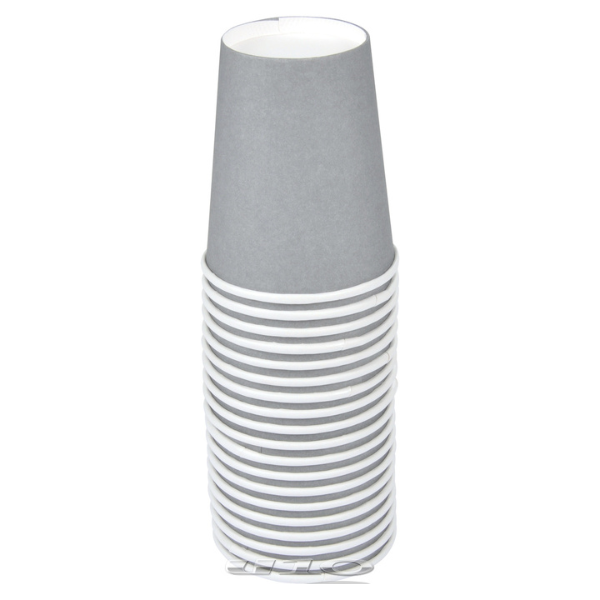 SET OF 20 GRAY CARDBOARD CUPS 23CL FESTIVE AND SUSTAINABLE TABLE DECOR