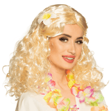 LEILANI BLOND WIG WITH FLOWER 