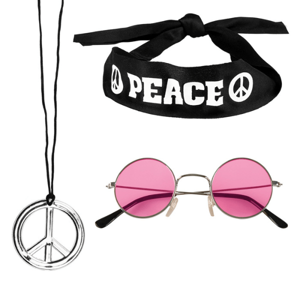 set d'accessoires de deguisement style hippie