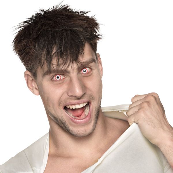 Lentilles Halloween rouges clair pour vampire, possédé ou démon