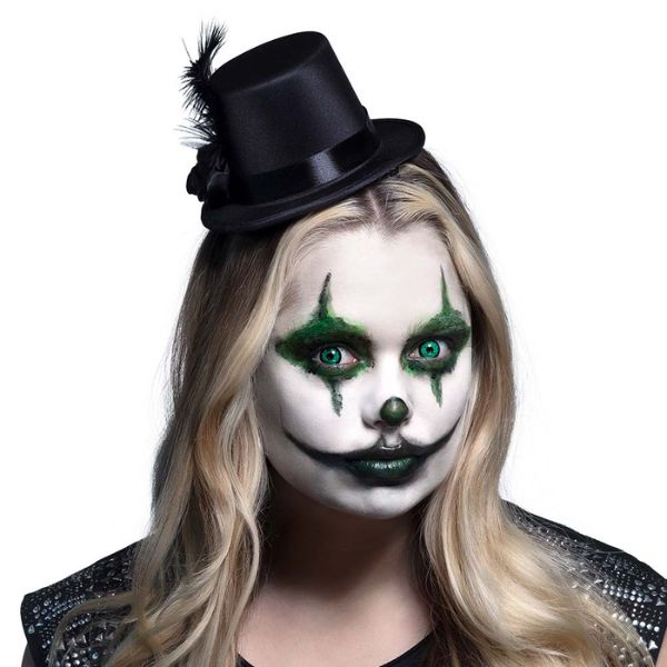 Lentilles Halloween vert émeraude pour clown terrifiant, sorcière ou démon
