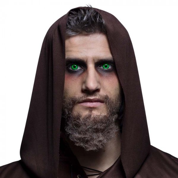 Lentilles Halloween vertes pour sorcier, démon ou créature mystique