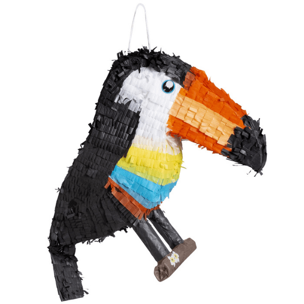 Piñata toucan coloré pour anniversaire enfant et fête tropicale